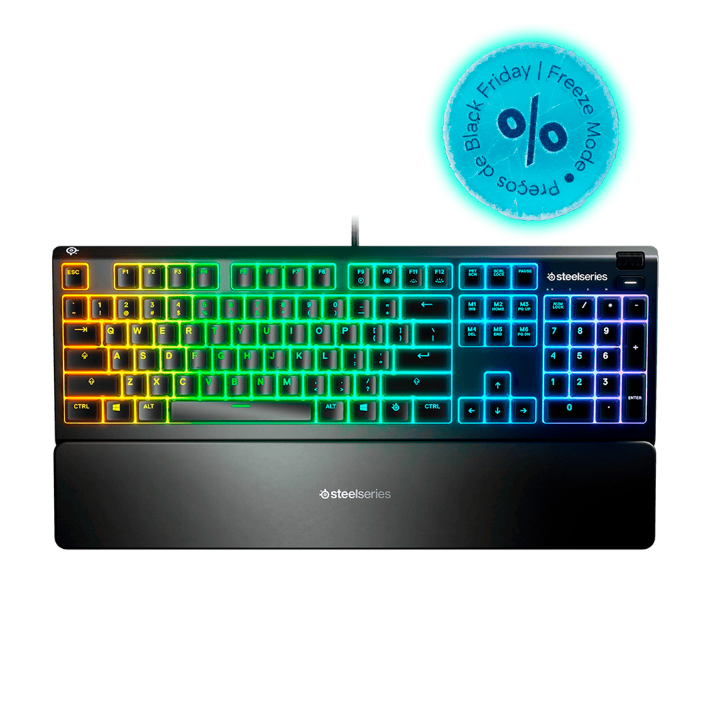 Teclado Mecânico Gamer Steelseries Apex 7, Switch Red, US, Anti-Ghosting, Preto - 64636