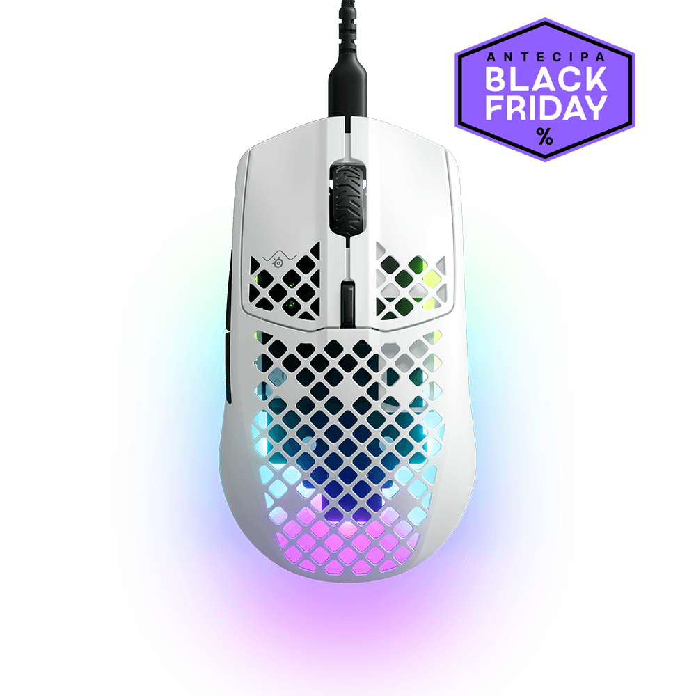 Mouse Gamer Steelseries Aerox 3, RGB, 8.500 DPI, USB-C, Branco - 62603