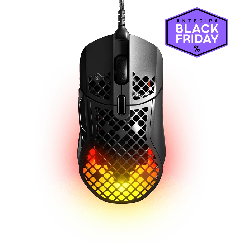 Mouse Gamer Steelseries Aerox 5, RGB, 18.000 DPI, USB-C, Preto - 62401