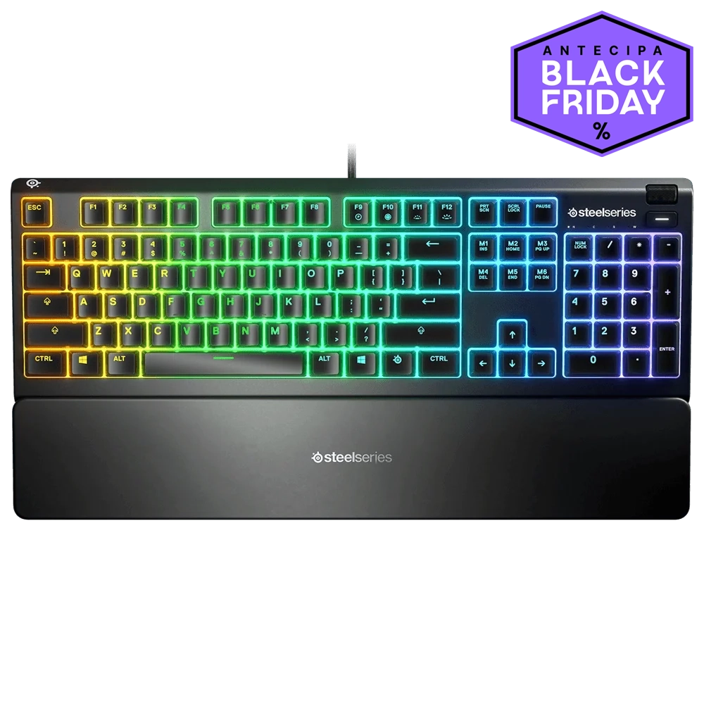 Teclado Apex 3 Steelseries, RGB, Anti-Ghosting, Switches Whisper-Quiet, BR - 64796