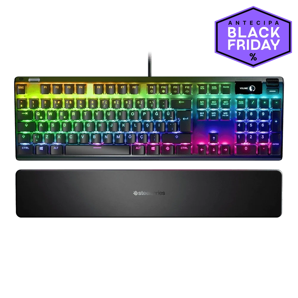 Teclado Mecânico Gamer Steelseries Apex 7, Switch Red, US, Anti-Ghosting, Preto - 64636