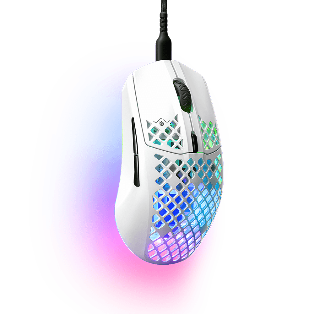 Mouse Gamer Steelseries Aerox 3, RGB, 8.500 DPI, USB-C, Branco - 62603