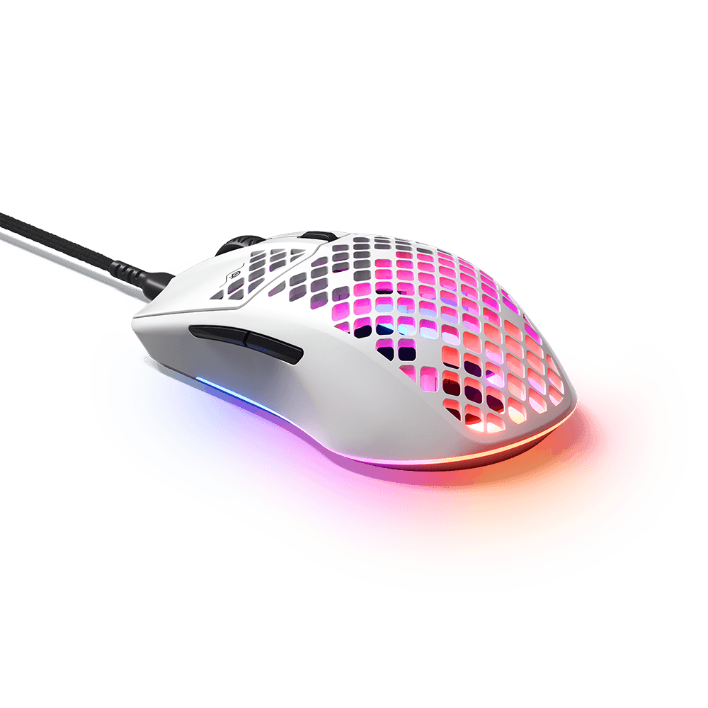 Mouse Gamer Steelseries Aerox 3, RGB, 8.500 DPI, USB-C, Branco - 62603