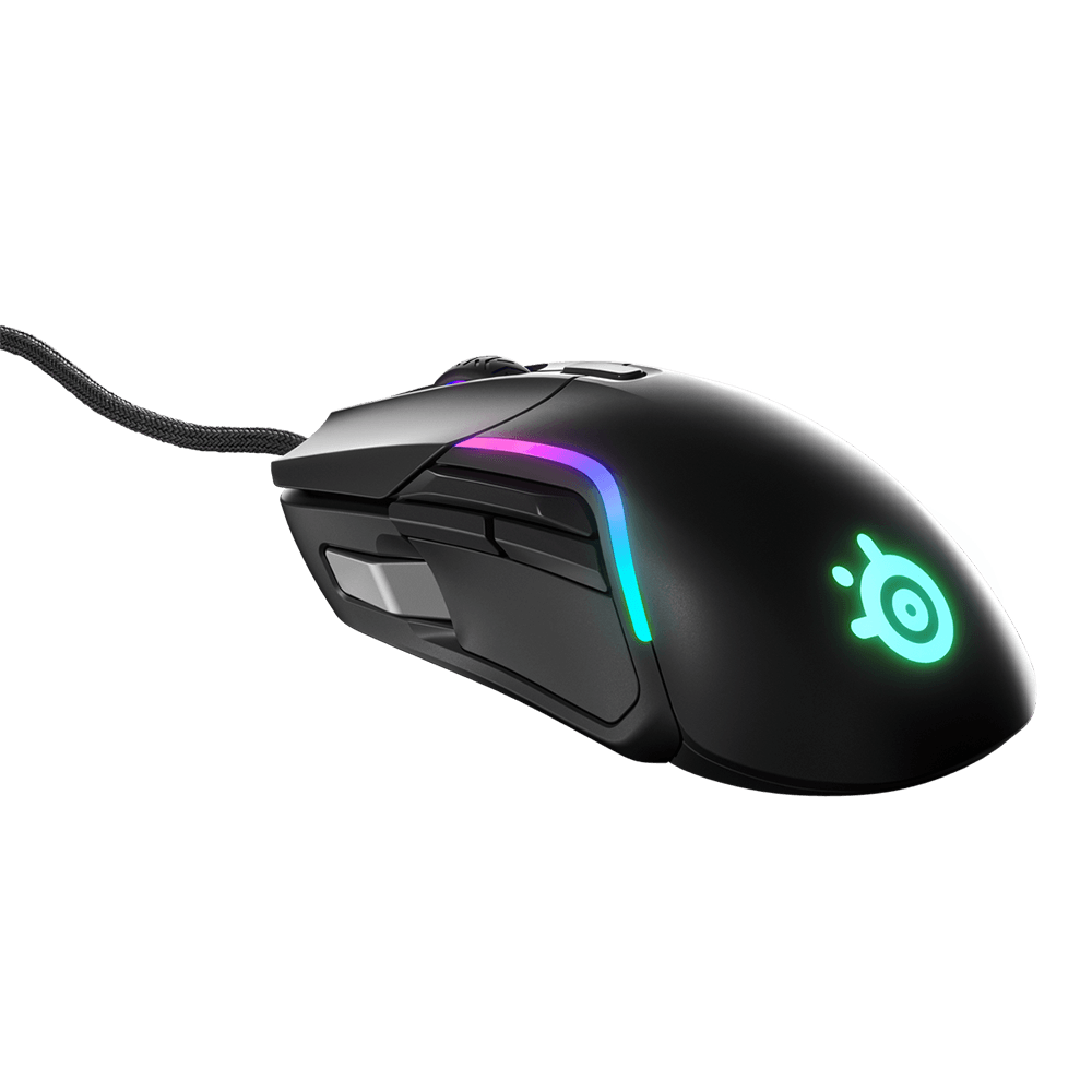 Mouse Gamer Steelseries Rival 5 9 botões programáveis - 18.000 CPI – Preto - 62551