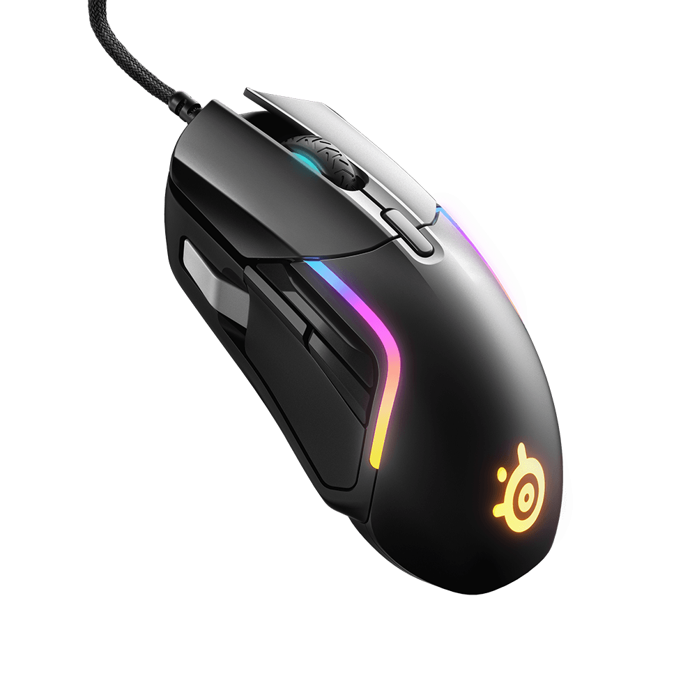 Mouse Gamer Steelseries Rival 5 9 botões programáveis - 18.000 CPI – Preto - 62551