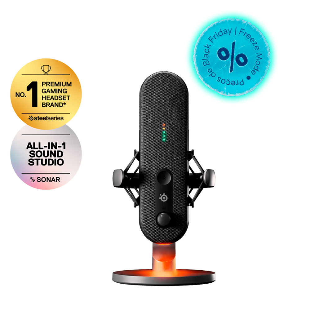 Microfone Alias - Gamer De Mesa Condensador Steelseries Alias, RGB, USB-C - Streamer Podcast - 61601