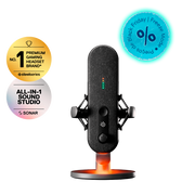 Microfone Alias - Gamer De Mesa Condensador Steelseries Alias, RGB, USB-C - Streamer Podcast - 61601