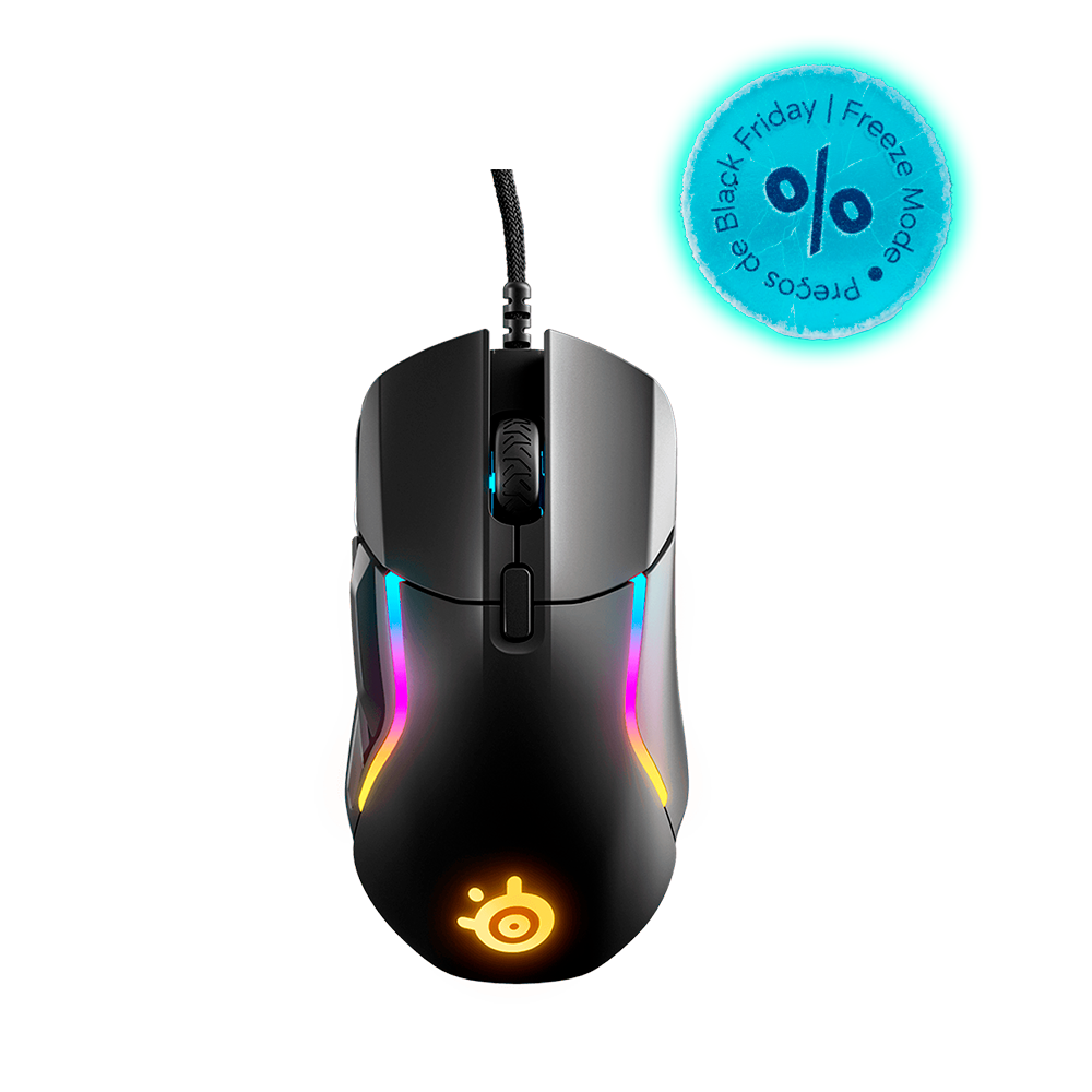 Mouse Gamer Steelseries Rival 5 9 botões programáveis - 18.000 CPI – Preto - 62551