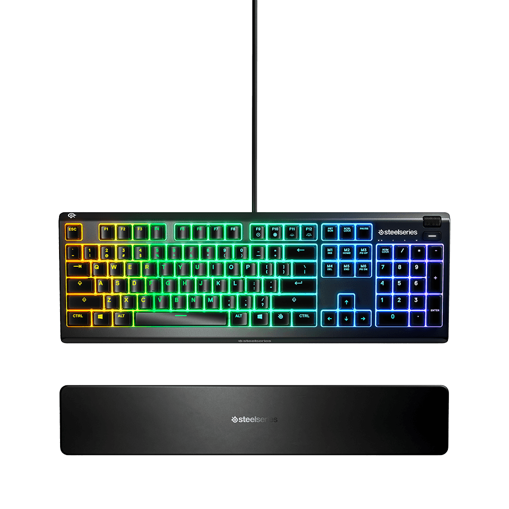 Teclado Apex 3 Steelseries, RGB, Anti-Ghosting, Switches Whisper-Quiet, BR - 64796